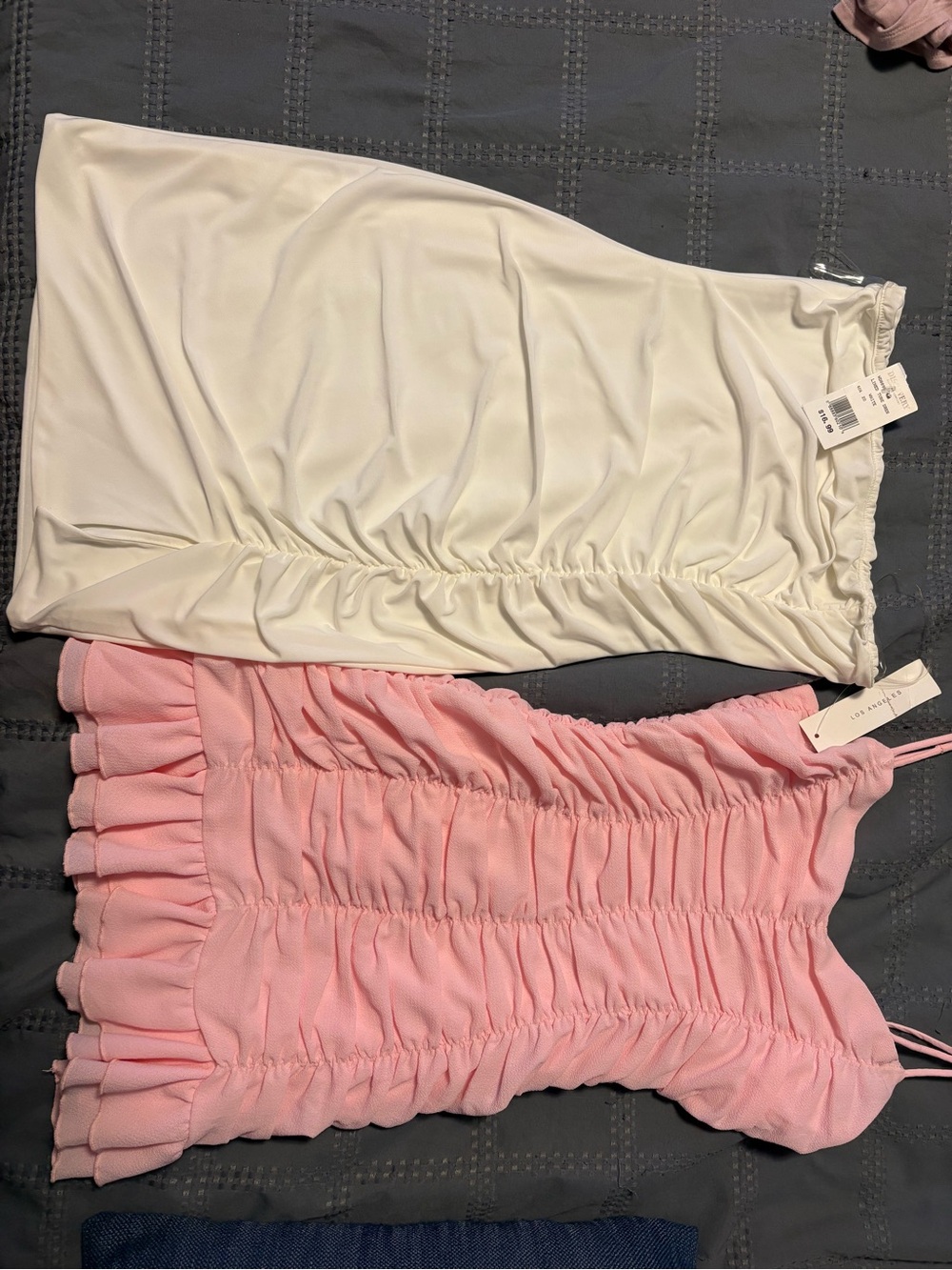 Discovery White Lined Tube Dress